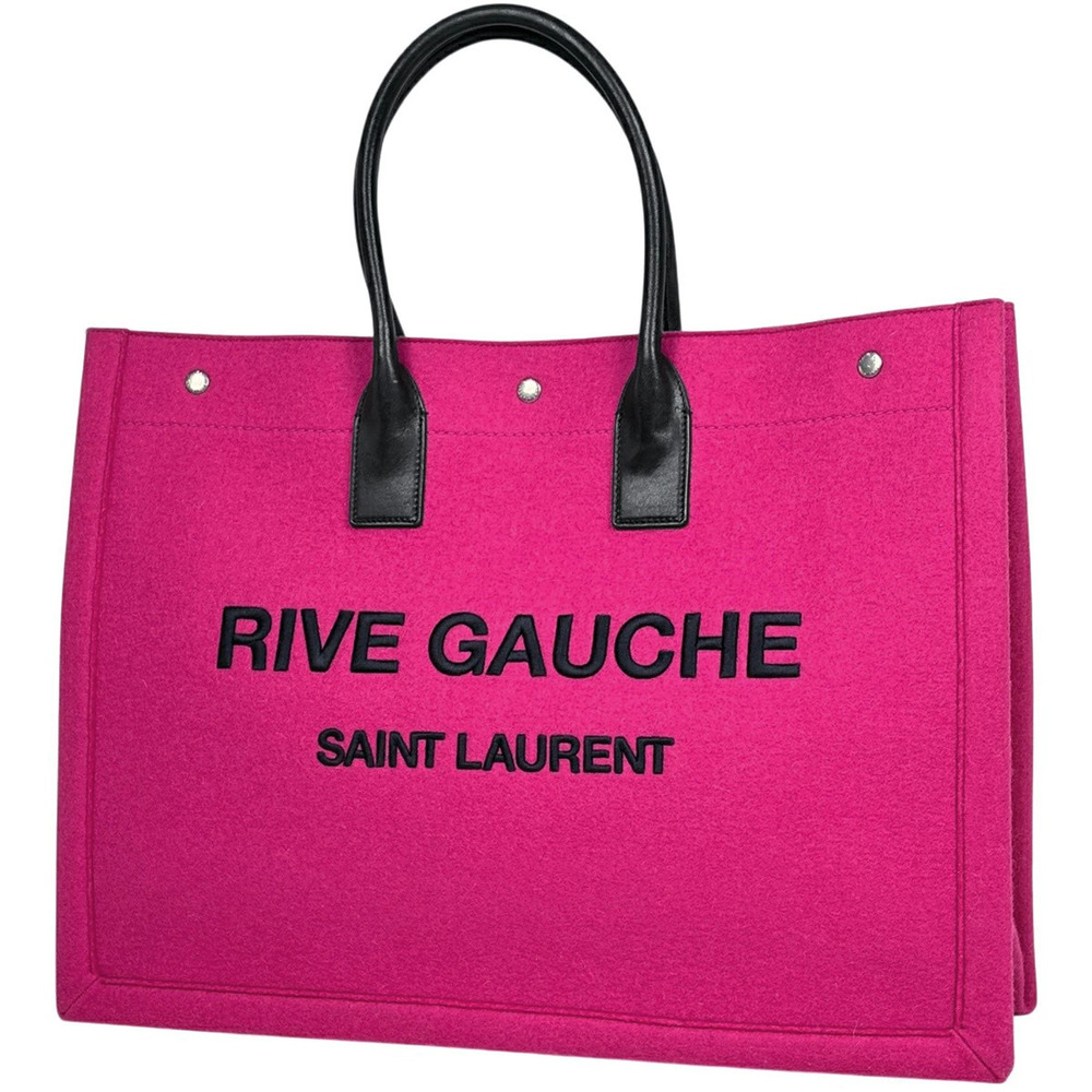 Saint Laurent Rive Gauche Tote Bag Felt Pink Black